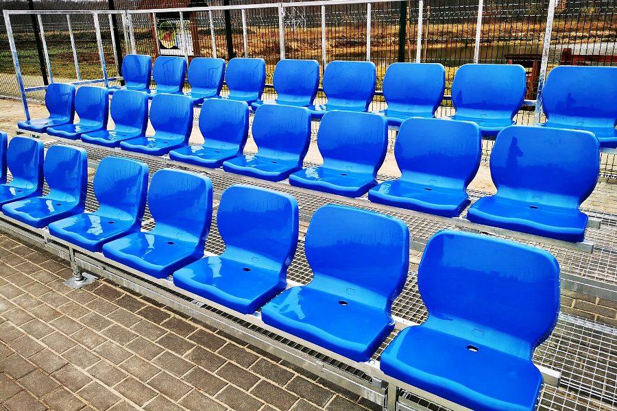  blue stadium seats for bleachers with ergonomic high back 