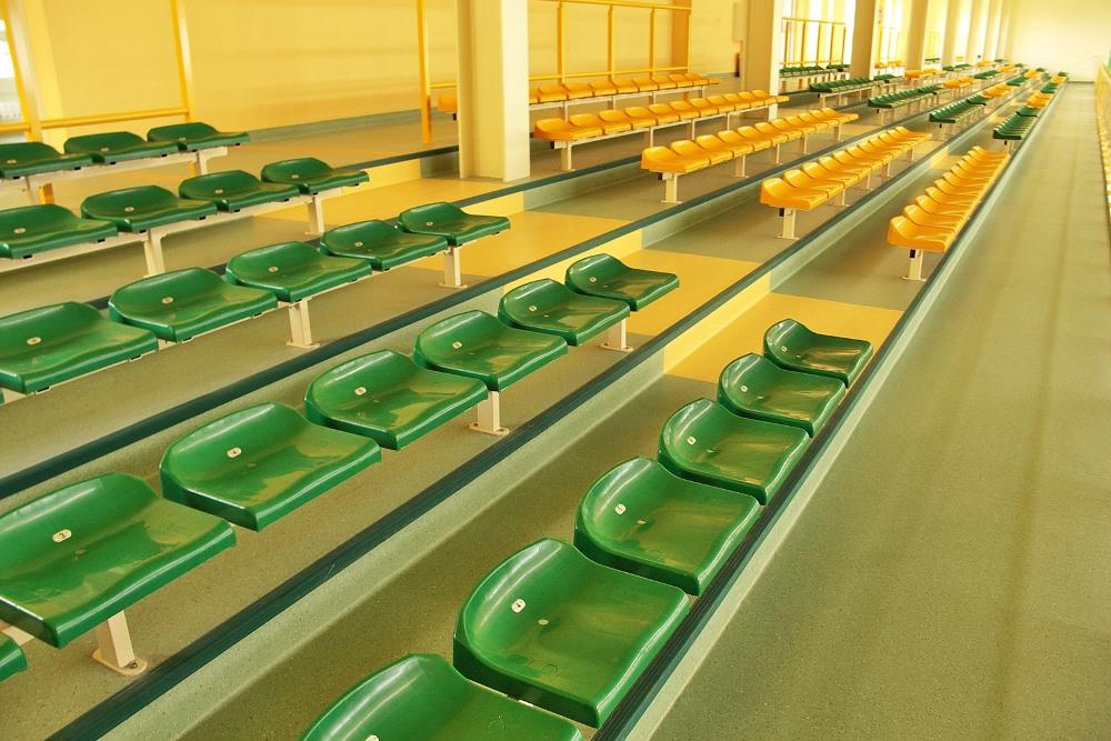 green plastic stadium chairs with low backrest - type NO-04 - EU manufacturer - ProStar
