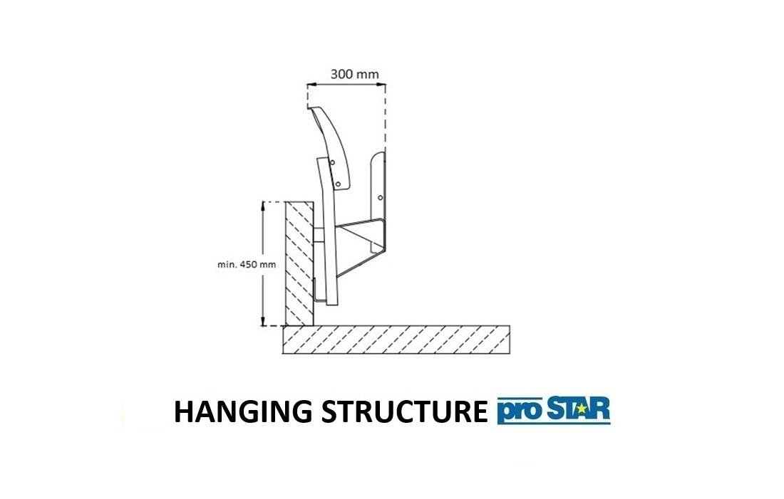 Individual folding stadium chair Olimp hanging structure