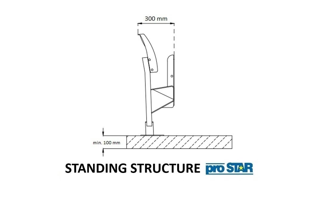 Individual standing folding stadium seat Olimp Prostar