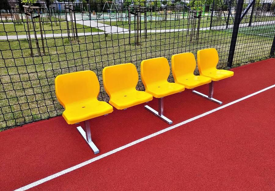 Stadium benches for moving