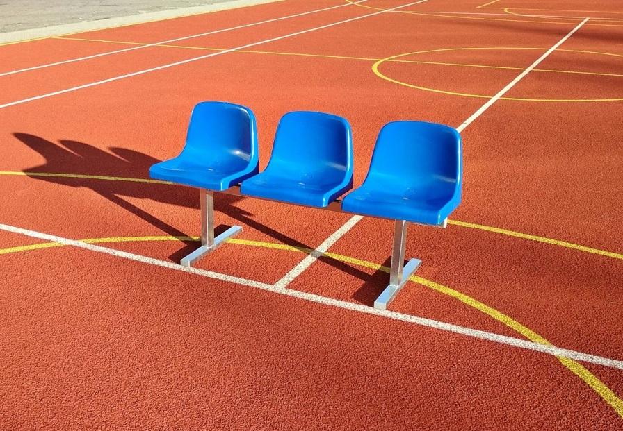 removable stadium bench blue chairs  producer