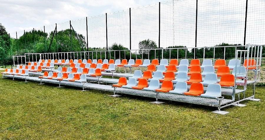 modern metal tribunes for spectators and supporters - production