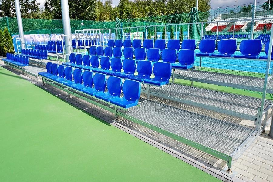 four-row stands with ergonomic chairs for spectators