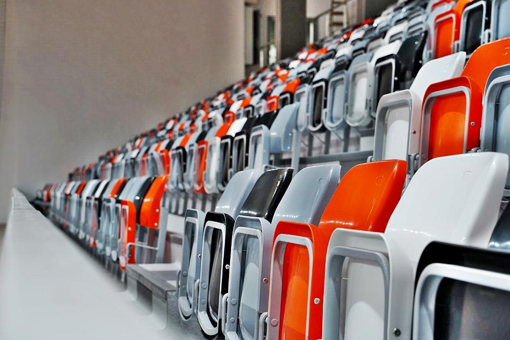 production of high-quality stadium chairs with a folding seat - individual dimensions and execution - manufacturer