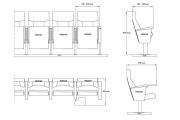 Cinema seats with table - technical drawing